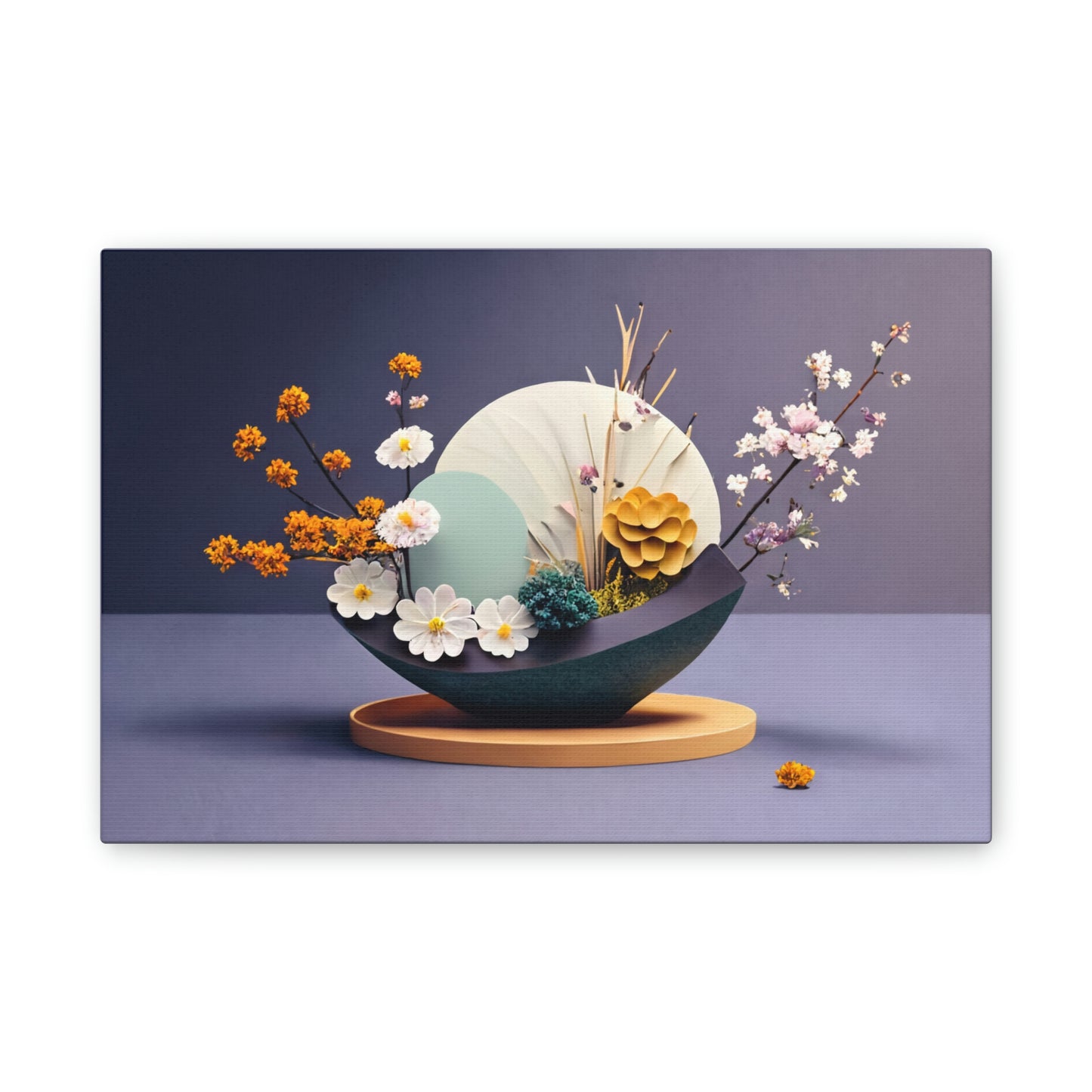 "Spring Awakening" Modern Ikebana Home Decor - Canvas Stretched, 0.75"