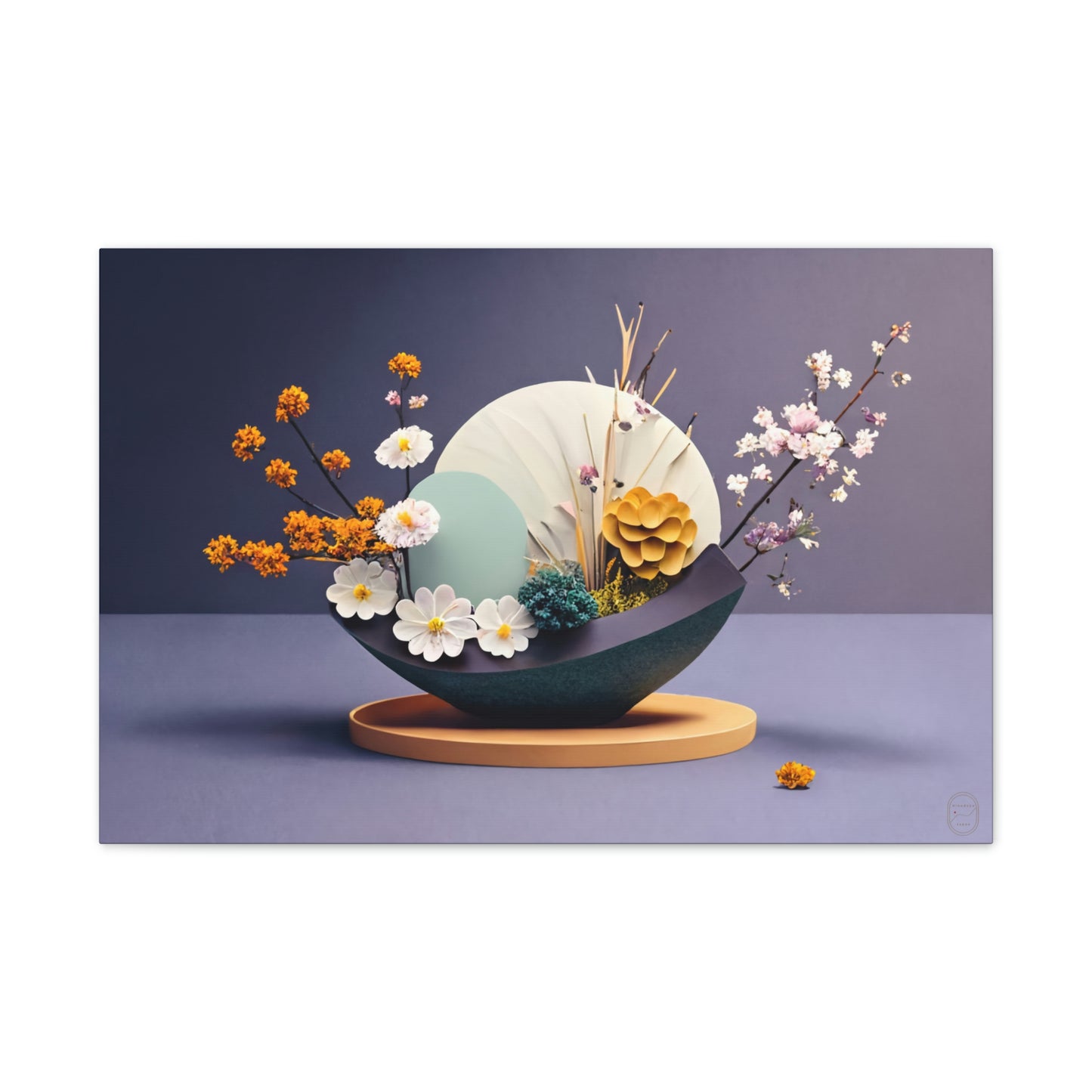 "Spring Awakening" Modern Ikebana Home Decor - Canvas Stretched, 0.75"
