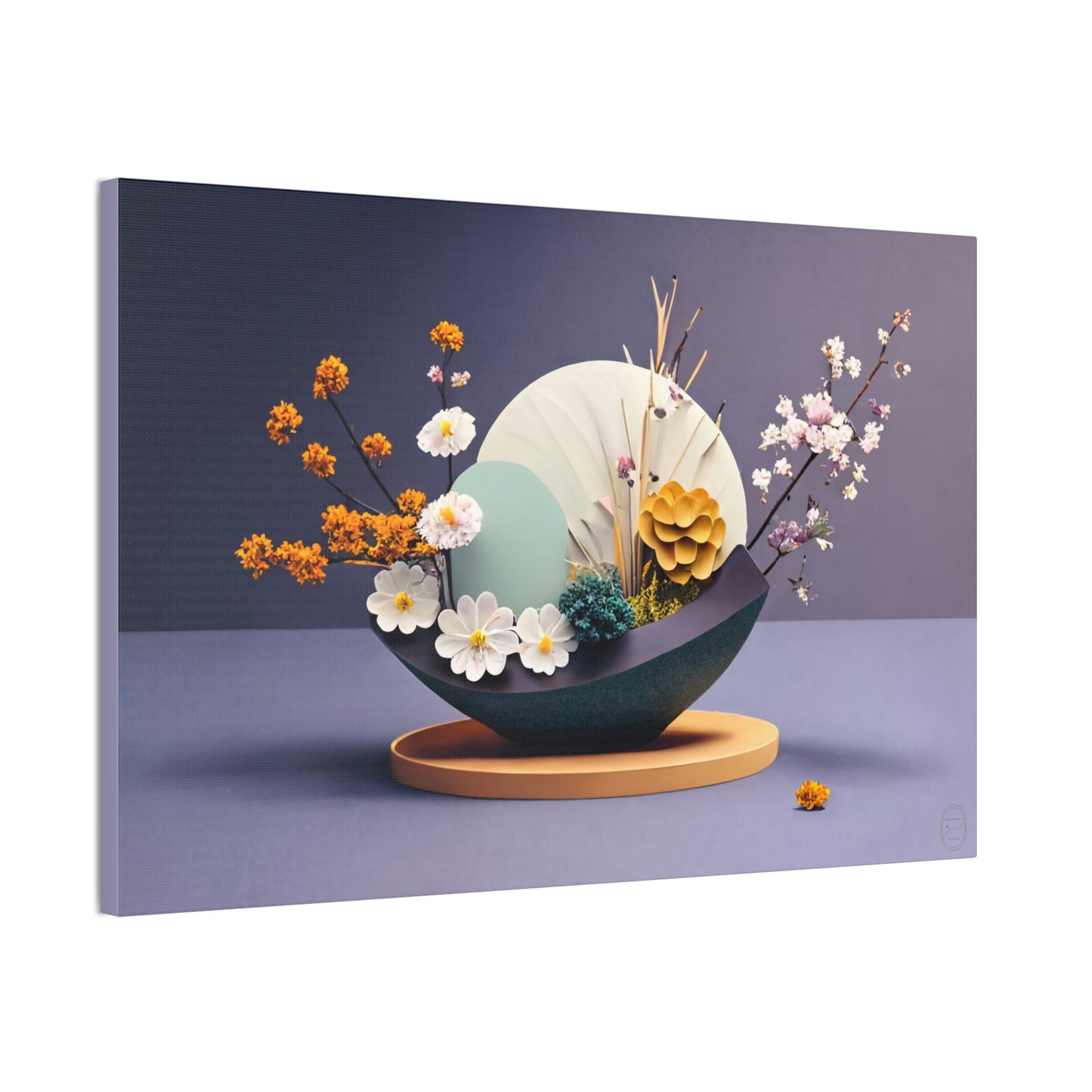 "Spring Awakening" Modern Ikebana Home Decor - Canvas Stretched, 0.75"