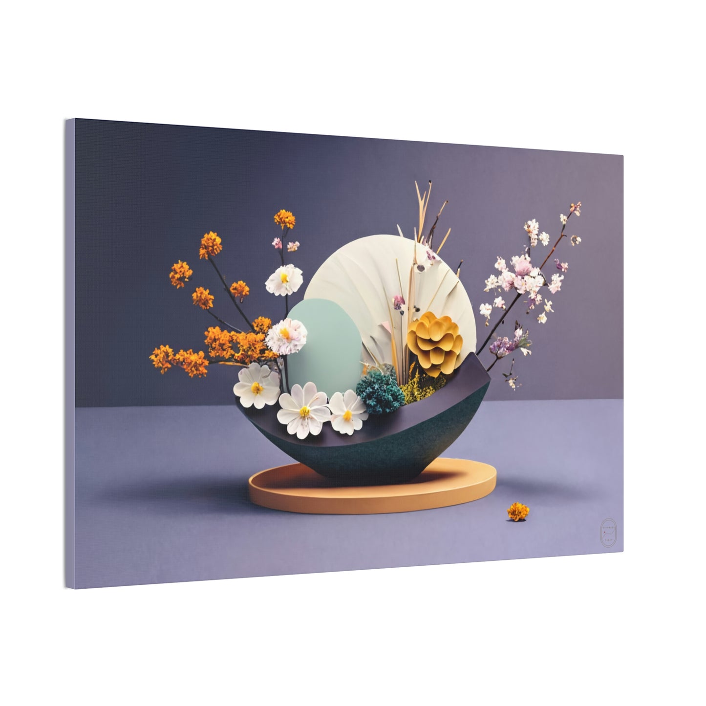 "Spring Awakening" Modern Ikebana Home Decor - Canvas Stretched, 0.75"