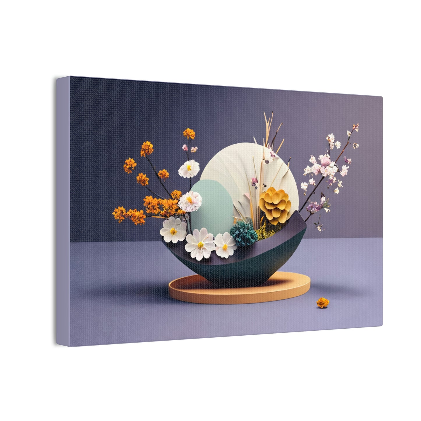 "Spring Awakening" Modern Ikebana Home Decor - Canvas Stretched, 0.75"